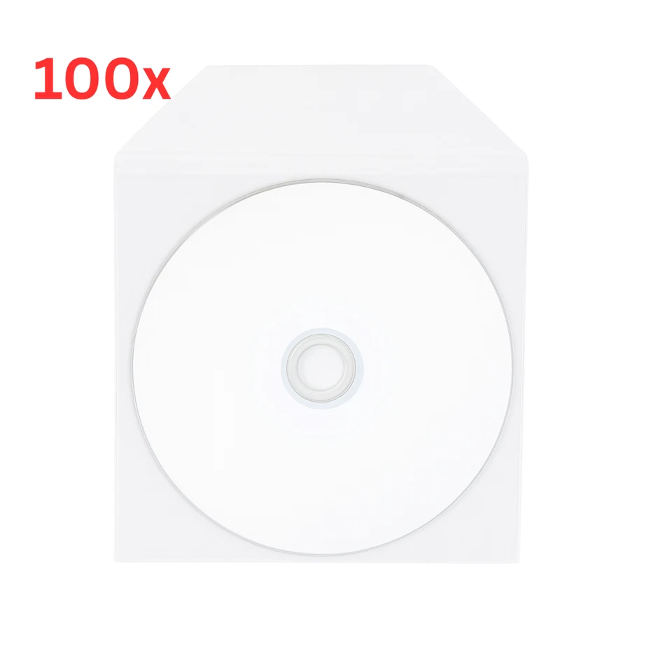 100 x TraxData Ritek CD-R White Inkjet Full Surface w 150 Micron Wallet - Image 1 of 1