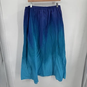Tommy Bahama Skirt Womens Large Blue Ombre Dip Dye Maxi Elastic Waist Lined - Picture 1 of 7