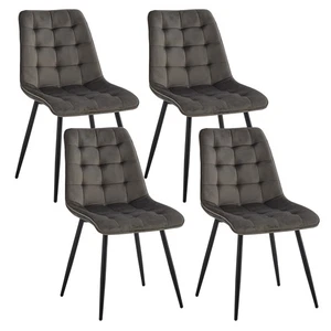 Set di 4 sedie da sala da pranzo soggiorno imbottite Grigio - Foto 1 di 12