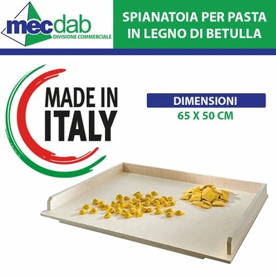 Spianatoia da Pasta Tavola in Legno di Bedulla con Bordo - 65 x 52 Cm - Immagine 1 di 2