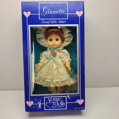 Vogue Dolls 1984 Ginny's Little Sister Ginnette 姜毛 8 英寸婴儿娃娃复古 — 第 1/4 张图片