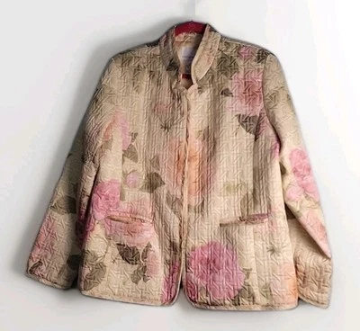 Chaqueta Floral Acolchada Susan Graver Talla L Foto 1 de 4