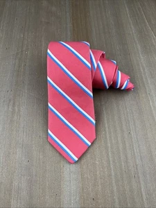 Vineyard Vines Marthas Vineyard Silk Tie Designer Pink Striped Skinny W2.75xL50 - Picture 1 of 5