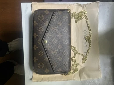 Bandolera Louis Vuitton Felicie pequeña marrón lona/cuero Foto 1 de 4