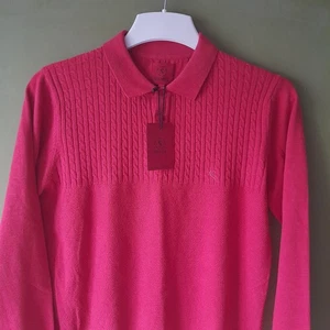 Maglione polo manica lunga SWADE 3 bottoni rosso taglia large nuovo con etichetta - Foto 1 di 12