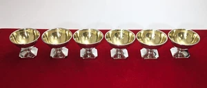 Vintage Reed& Barton Set of 6 Sterling Silver Pedestal Salt& Pepper Cellar Bowls - Picture 1 of 8