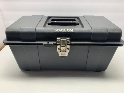 Vintage Stack On Hard Plastic Tool Box with Tray and ability to lock - Image 1 of 4