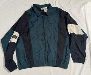 Chaqueta cortavientos vintage Nike para hombre grande verde negro blanco Swoosh años 90 Tailandia - Imagen 1 de 19