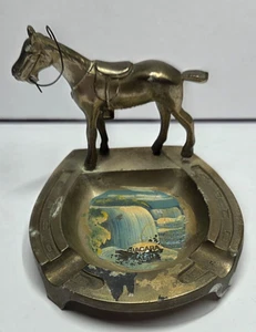 VINTAGE Niagarafälle PFERD Aschenbecher Hufeisen BESETZT JAPAN versilbert - Bild 1 von 11