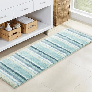 Bathroom Rug Mat 17"x48" Soft Absorbent Fluffy Microfiber Bath Rugs Non-Slip ... - Picture 1 of 6