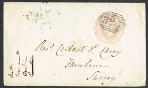 1845 1d Pink Channel Islands Guernsey 324 to Farnham Datestamp - Picture 1 of 2