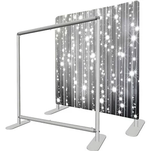 Photo Booth Backdrop Single Sided Printing W/Aluminum Tube Stand + Carry Bag - Picture 1 of 8