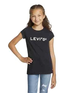 Levi's Short Sleeve Ringer T-Shirt Big Girls' M (10-12yrs) Black/White Pullover - Picture 1 of 14