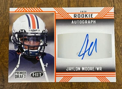 JAYLON MOORE 2020 Sage Hit Premier Draft Auto ORANGE Rookie Autograph RAVENS - Image 1 of 2