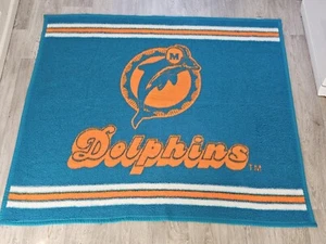 Vintage BIEDERLACK MIAMI DOLPHINS Überwurf Decke NFL Football Fleece 48 x 52  - Bild 1 von 11