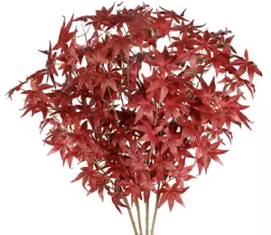 4 Pcs Artificial Maple Leaves Branches - Red Faux Silk Autumn Foliage for Decor - Picture 1 of 7