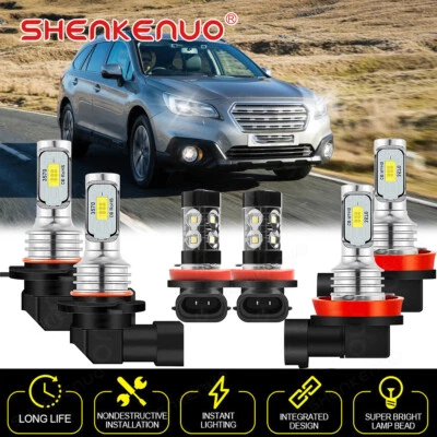 For Subaru Outback 2015 2016 2017 2018 2019 Headlight Fog Light 6xLED Combo Bulb - Image 1 of 4
