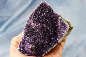 Super Purple Amethyst Geode Cathedral URUGUAY Flat Free Standing 111mm 4.4" 229h - Picture 1 of 17