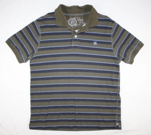 Gap Hemd Herren Large Polo Athletic Fit Baumwolle Mesh Slim Gestreift Grün Blau - Bild 1 von 7