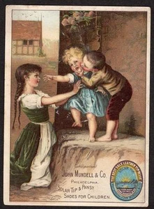 ZAPATOS SOLARES TIP & PANSY 1890 PARA NIÑOS*JOHN MUNDELL & CO*PHILADELPHIA PA*VTC - Imagen 1 de 2