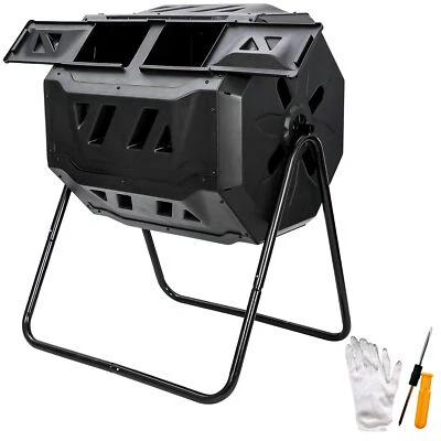 43 Gallon Compost Tumbler Dual Rotating Outdoor Garden Large Compost Bin  - Image 1 of 4