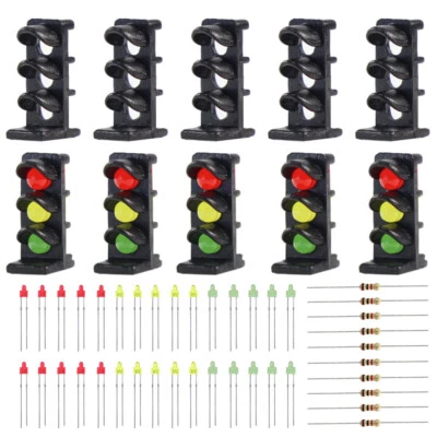 10pcs Target Face With 3-LEDs for 1:150 Railway Dwarf signal N Z Scale 3 Aspects - Image 1 of 4