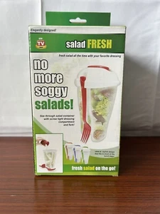 SALAD FRESH Salad Keeper As Seen On TV Container Fresh Berry Red Lunch Travel - Picture 1 of 8