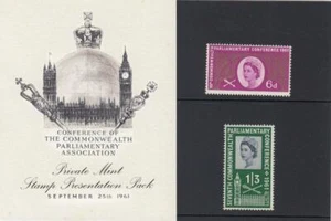 GB 1961 CONFERENCIA DE LA COMMONWEALTH SÉPTIMO PAQUETE DE PRESENTACIÓN DE SELLOS PRIVADOS SG 629 630 - Imagen 1 de 5