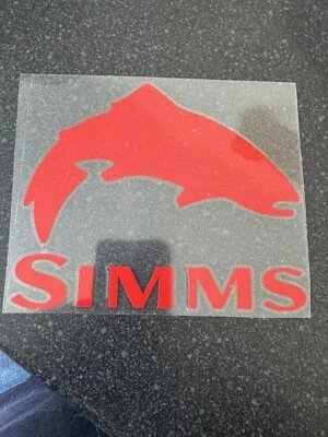 SIMMS LICENSED LOGO FLY FISHING LOGO STICKER 15 X 13cm Fly Box, Car Windscreen - Image 1 of 3