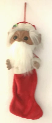 Medias de Navidad de Papá Noel vintage TROLL de SMITHY 22” con felpa para barba Foto 1 de 4