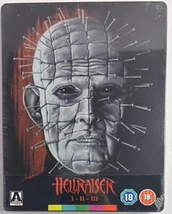 HELLRAISER TRILOGY Blu-ray ARROW Limited Edition STEELBOOK IMPORT NEW SEALED - Picture 1 of 5