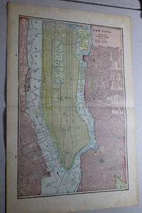 1904 Antique CRAM Map of NEW YORK CITY, b/w GREATER NEW YORK CITY   / 14x22” - Picture 1 of 2