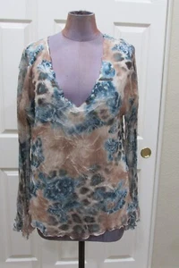 KOMAROV TOP SUPERPUESTO FLORAL DOBLADILLO FESTONEADO TALLA XL - Imagen 1 de 4