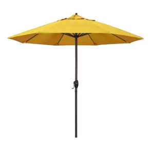 Large 9" Ft. Patio UMBRELLA ONLY Table Deck Pool Beach Hand Crank Tilt Yellow - Picture 1 of 11