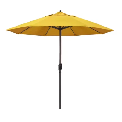 Large 9" Ft. Patio UMBRELLA ONLY Table Deck Pool Beach Hand Crank Tilt Yellow - Image 1 of 4