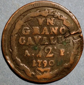 1790 P AP Italian States Naples Kingdom of 1 Grano Ferdinando IV KM# 205 - Picture 1 of 2