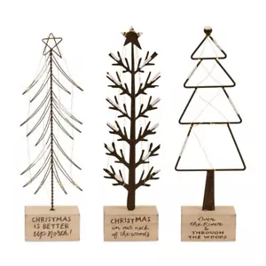 LED Christmas Tree (Set of 3) 17.75"H, 18.75"H, 18.75"H MDF 2 AAA Batteries Not  - Picture 1 of 2