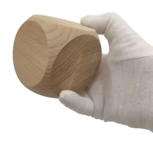 2x Wooden Plain Dice Dices Cube Cubes Blank Plain Unpainted Wood Six Sided 8 cm - Picture 1 of 9