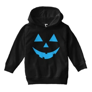 Pumpkin Face - Jack O' Lantern Blue Halloween Spooky Toddler/Youth Hoodie - Picture 1 of 12