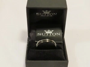 Sutton Black and Silver Tone Titanium Ring - New - Size 11 - Picture 1 of 3