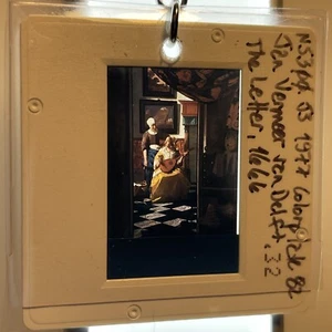 Jan Vermeer “The Letter” 35mm Art Slide KEYCHAIN 1077 - Picture 1 of 4