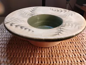 Dubois Design Heavy Terra Cotta/Ceramic 3 Inch Leaf Candle Holder 2.75 X 8.5 In - Picture 1 of 6