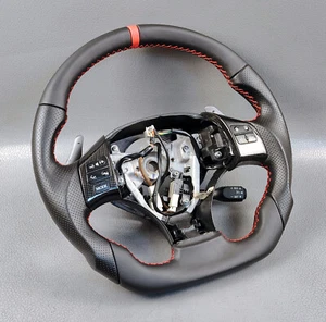 LEXUS IS250 IS350 ISF 2007 2012 MULTIMEDIA FLAT BOTTOM LEATHER STEERING WHEEL - Picture 1 of 18