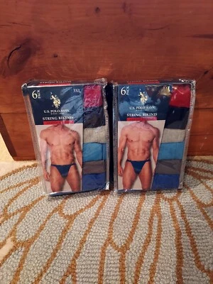 Lote de 2 paquetes de bikini de cuerda elástica de algodón para hombre talla 3XL Polo Assn de EE. UU. Foto 1 de 4
