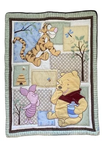Disney Baby Winnie The Pooh Comforter Quilted Nursery Piglet Tigger Crib - Picture 1 of 9
