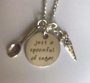 ❤️ Collana fiaba MARY POPPINS placcato argento 'CUCCHIAIO DI ZUCCHERO' - Foto 1 di 3