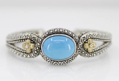 Brazalete Barbara Bixby de piedras preciosas turquesa y oro de 18 quilates Foto 1 de 4