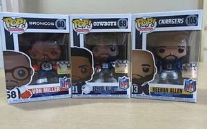 Funko POP! FIGURAS DE VINILO Broncos Von Miller, KEENAN ALLEN, Ezekiel Elliot 3 piezas - Imagen 1 de 8