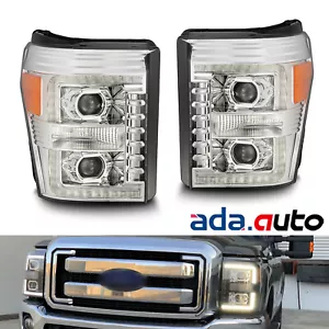 For 11-16 Ford Super Duty PRO-Series Projector LED Headlights Set Chrome - Foto 1 di 7