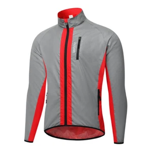 WOSAWE Men Full Reflective Cycling Jacket Running Windproof High Visibility Coat - Picture 1 of 18